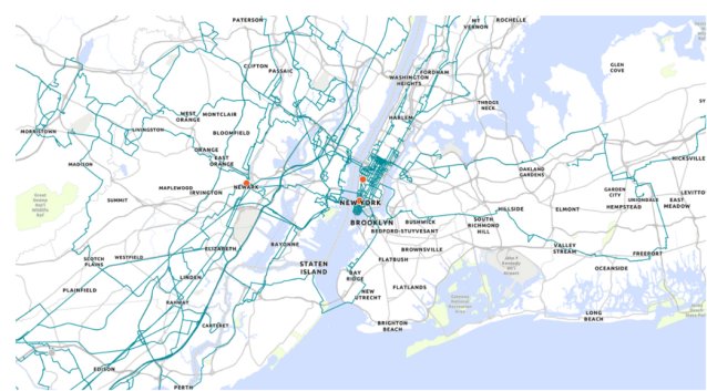 (Figure 1) NYC Metro Fiber Map