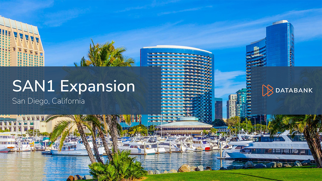 Watch the video. Our latest expansion of SAN1 in San Diego, California