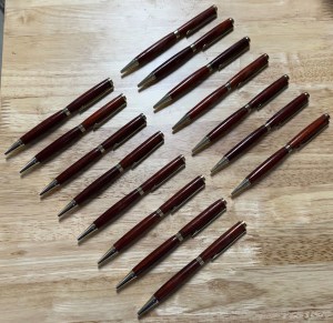 Handcrafted wooden pens for the troops