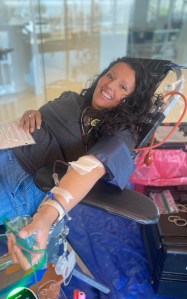 DataBanker giving blood inside facility